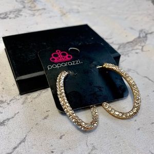 Diamond studded Dangle Hoop Earrings BRAND NEW